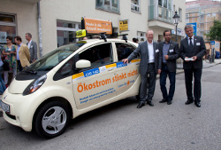 Mitsubishi i-MiEV Elektroauto Taxi von IsarFunk in München Mitsubishi i-MiEV Elektroauto Taxi von IsarFunk in München